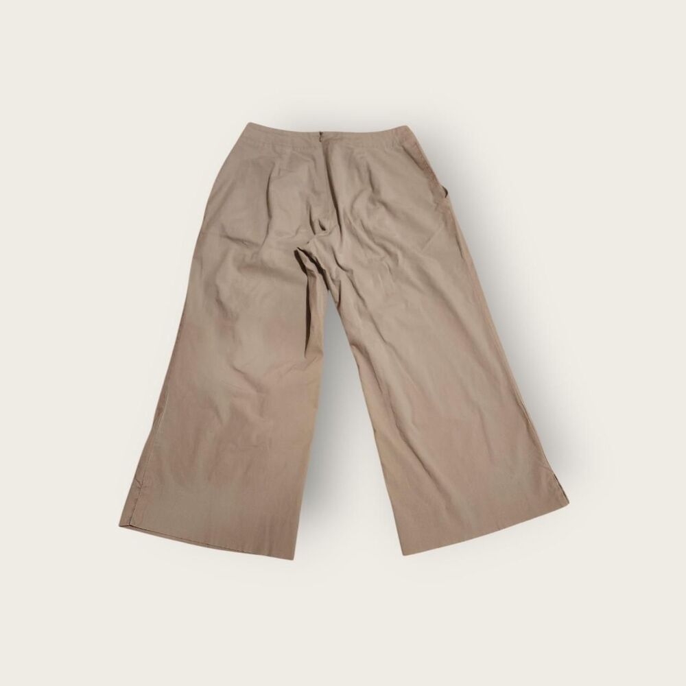 Vintage Y2k early 2000s Express tan mid rise wide leg capri length pants - Picture 2 of 4